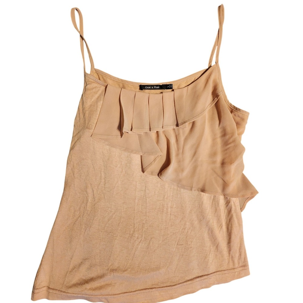 Doe & Rae‎ Womens Sleeveless Ruffle Tank Top Blouse Casual Light Academia